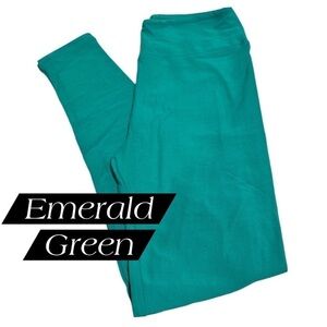 NWOT LulaRoe OS Soft Leggings One Size  2-10 Small-Large Solid Green Emerald